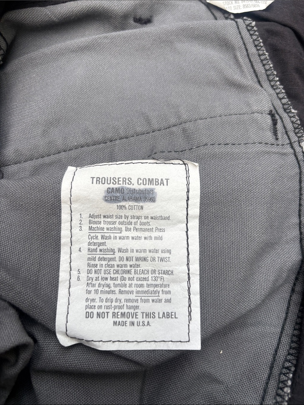Camo Distributors Black Military Pants